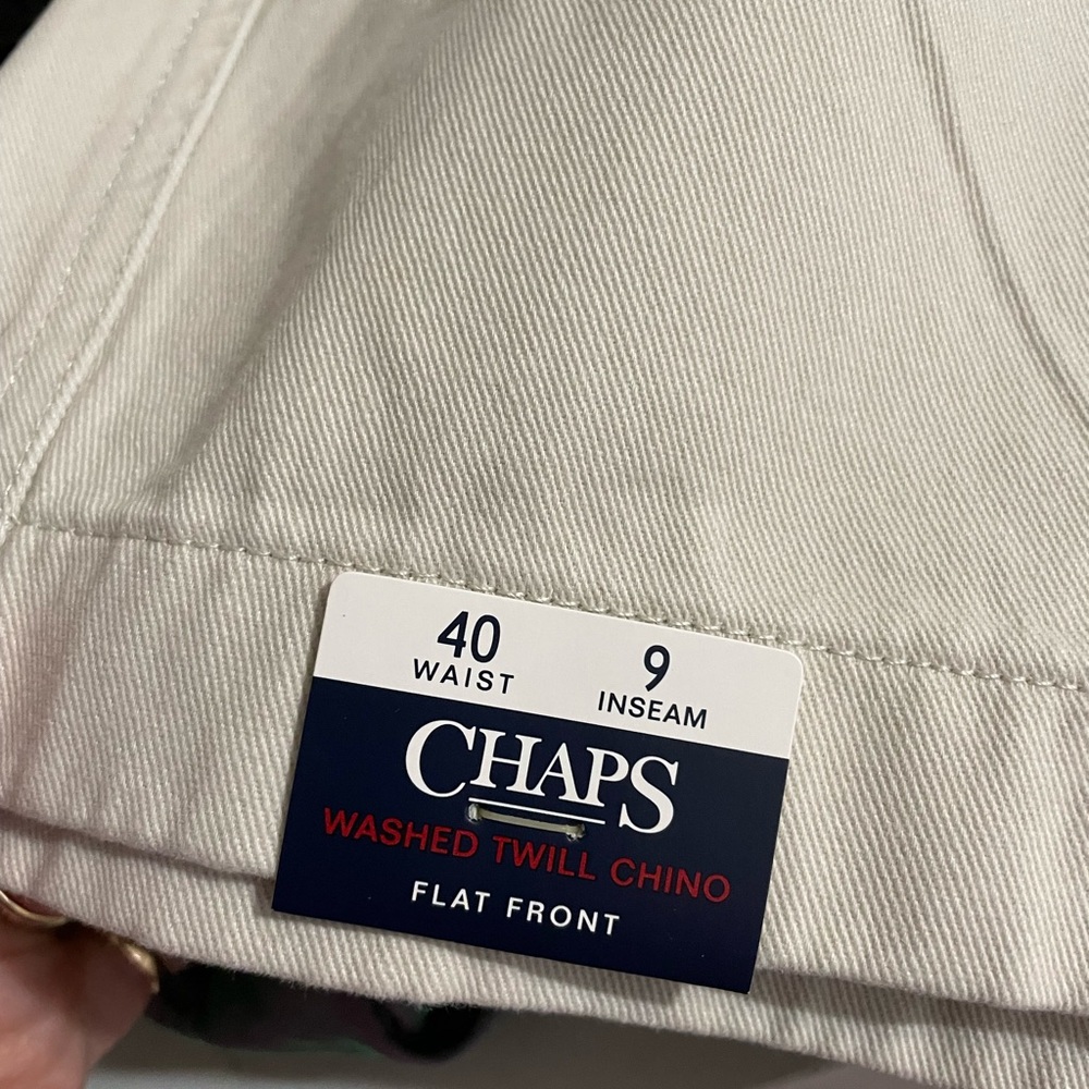 Chaps Flat Front Stone Chino Golf Sports Chino Shorts 40/9